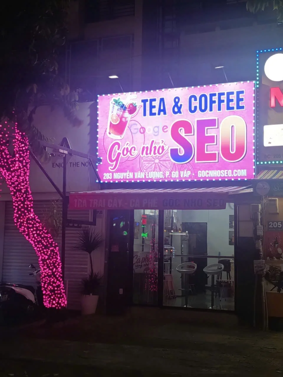 Mặt tiền quán Café Góc Nhỏ SEO tại 203 Nguyễn Văn Lượng, Gò Vấp