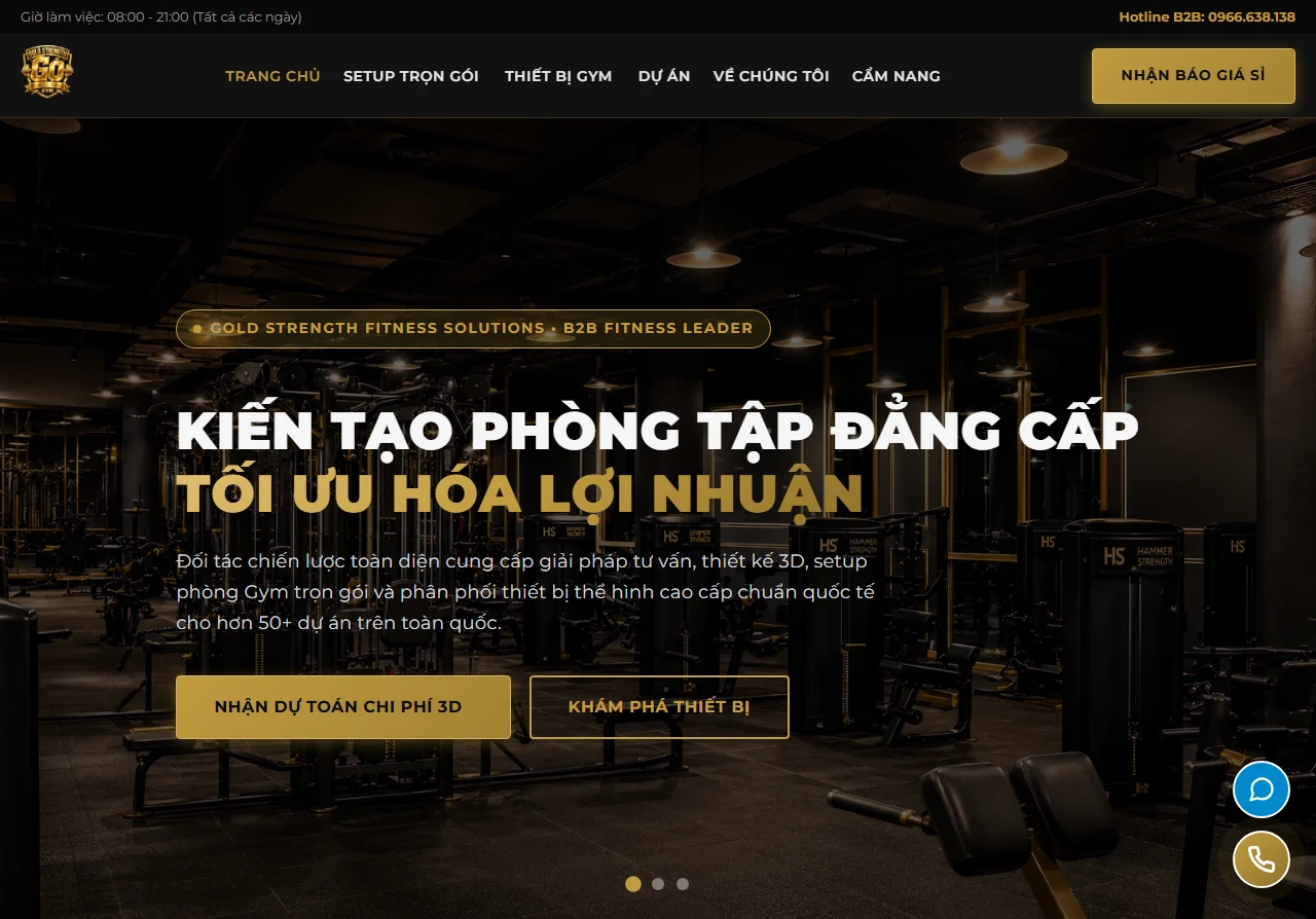 Trang chủ Gold Strength giới thiệu giải pháp setup phòng gym và thiết bị fitness