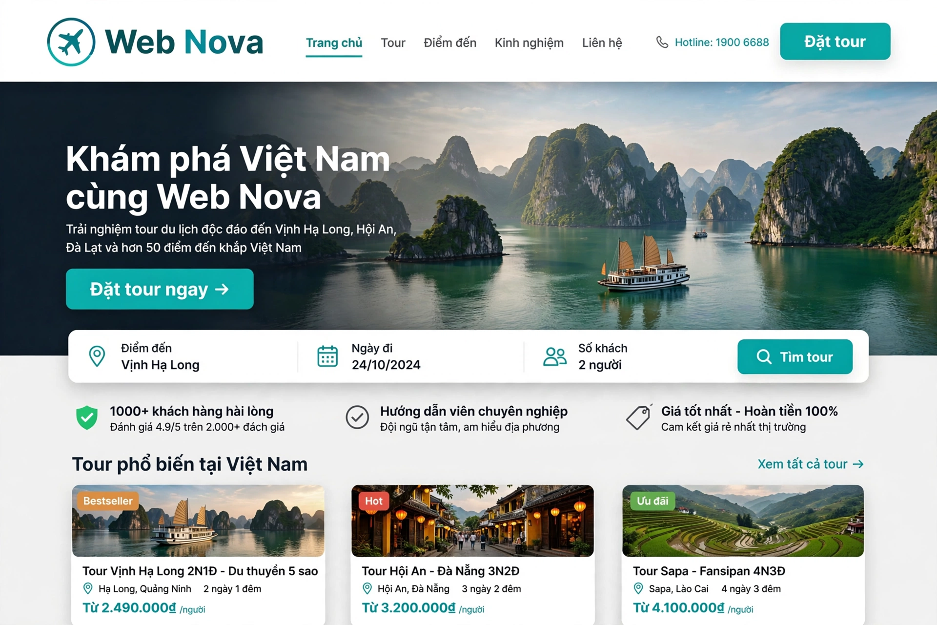 Bản xem trước Landing Page tour