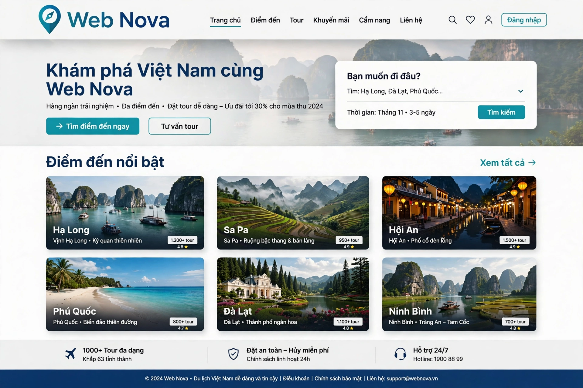 Bản xem trước Website đa điểm đến
