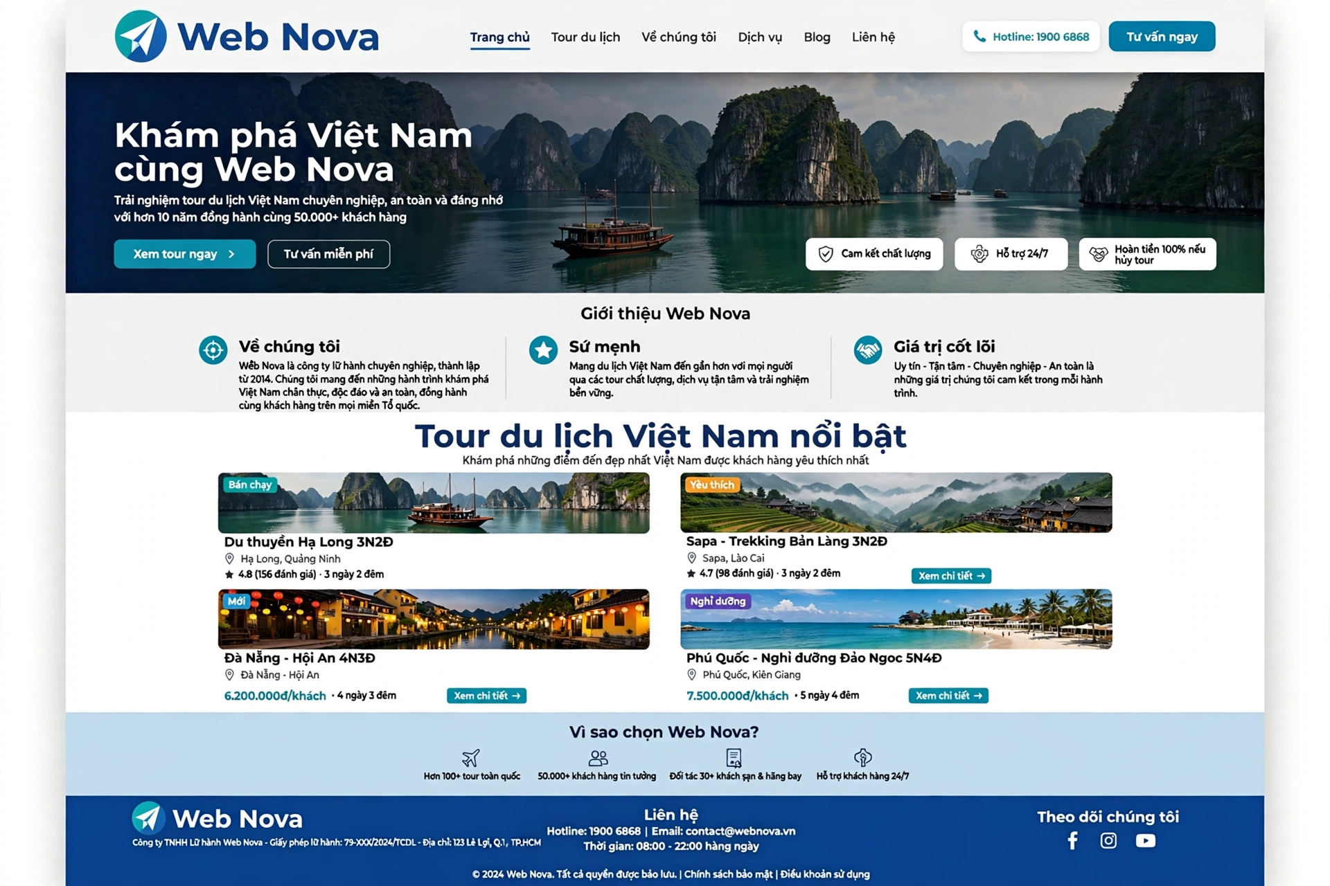 Bản xem trước Website công ty lữ hành