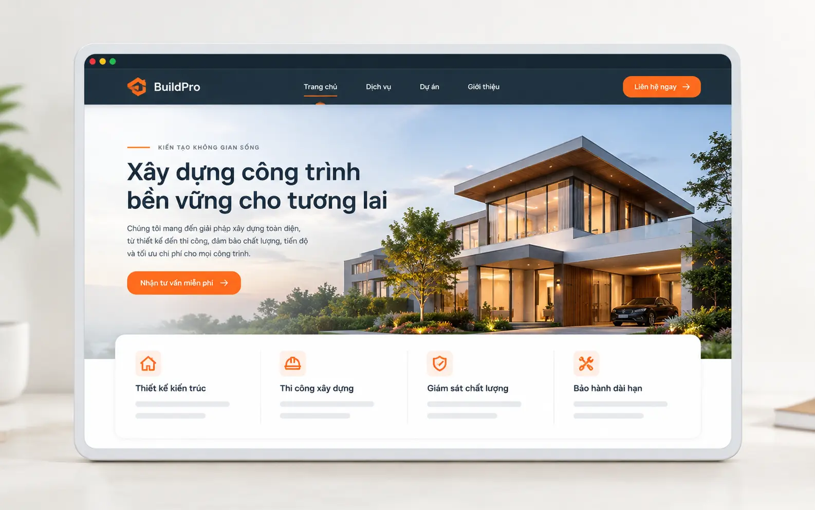 Landing Page công trình xây dựng