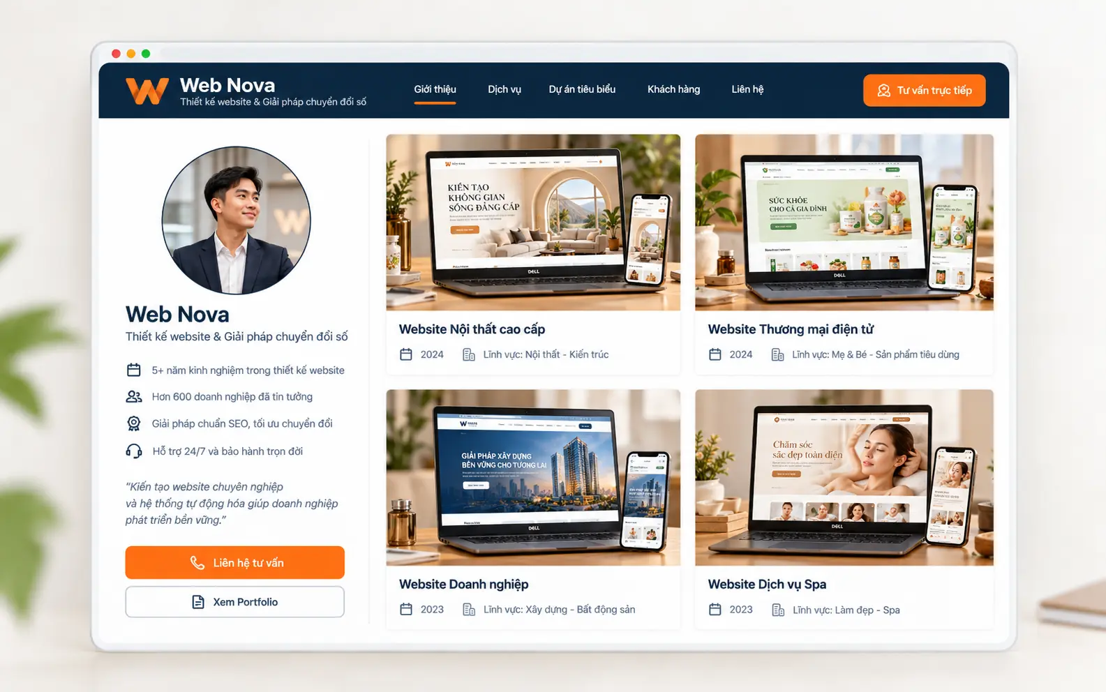 Website thương hiệu cá nhân xây dựng