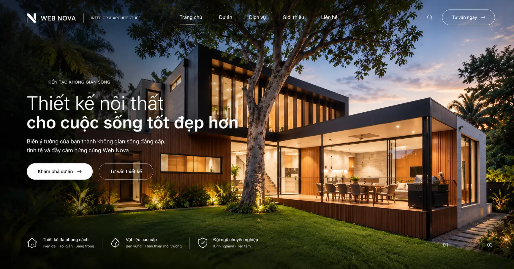 Landing page dự án nội thất