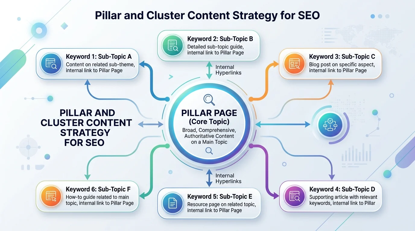 Mô hình Pillar Content và Cluster Content trong cấu trúc website