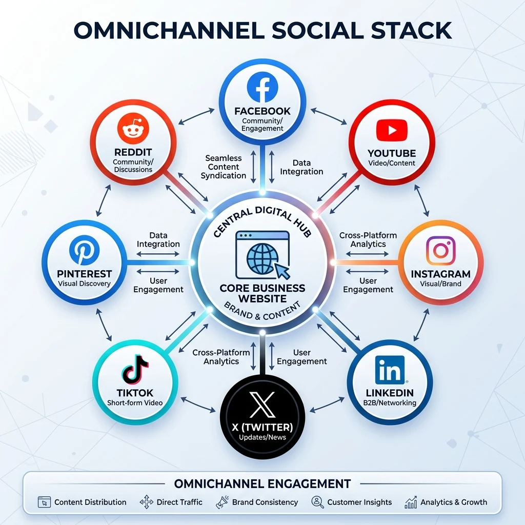 Social Stack Diagram cho mạng xã hội đa kênh
